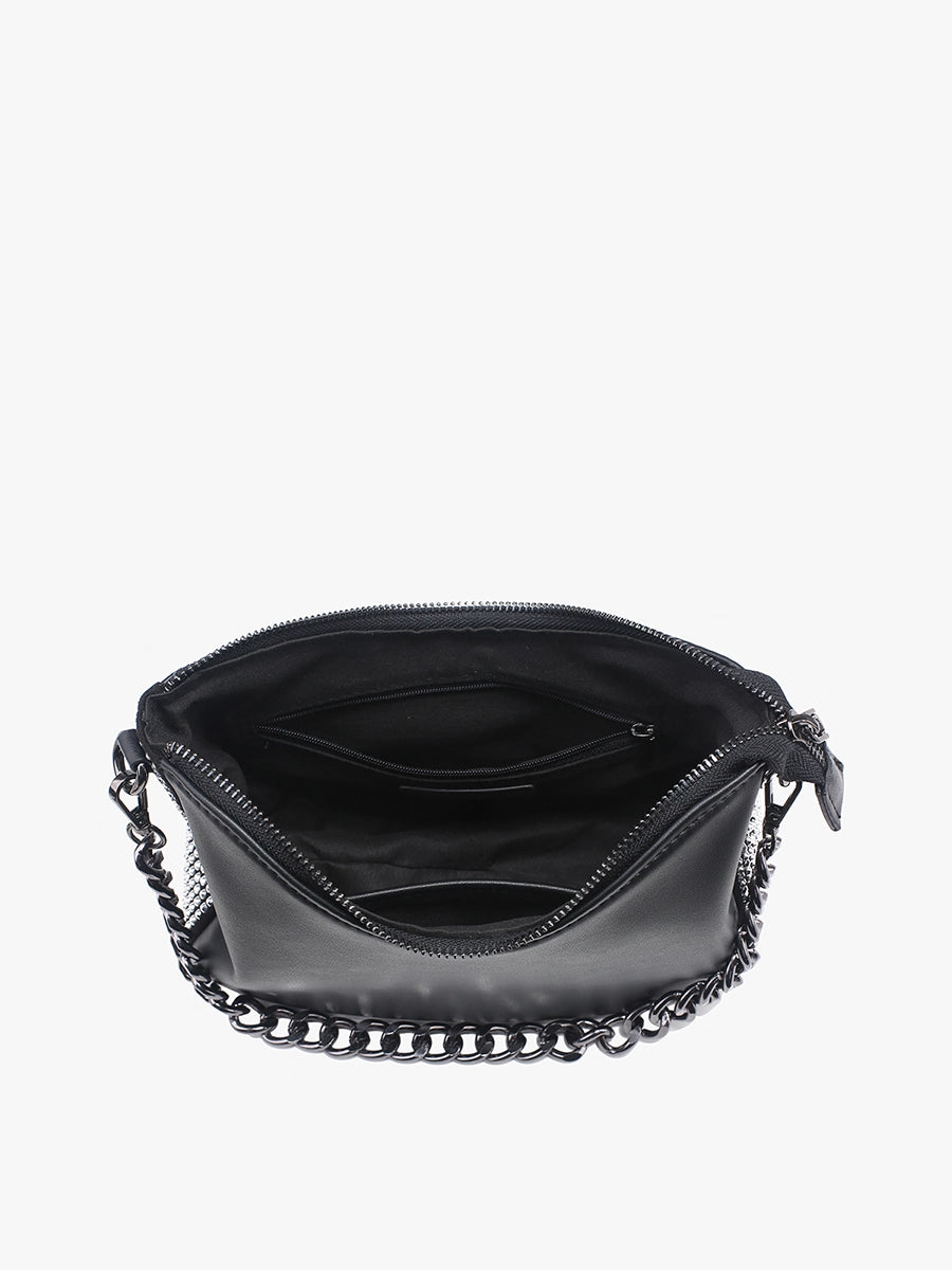 Grommet Shoulder Bag - Black