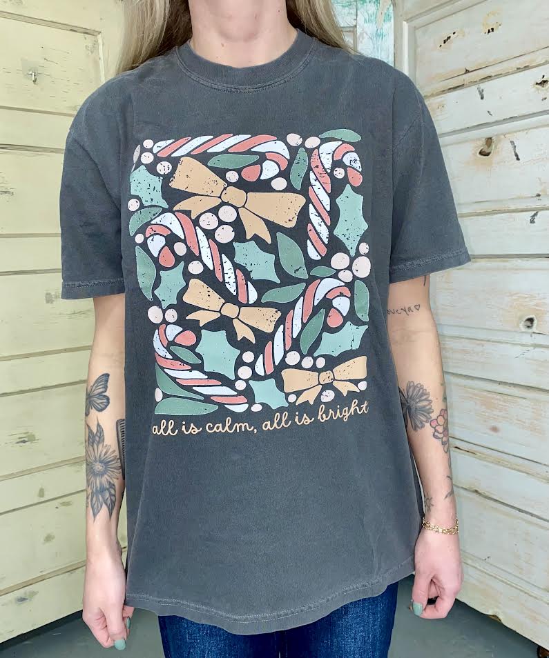 All is Calm All is Bright Christmas Tee