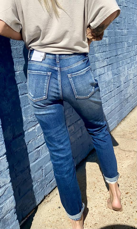 Stacy Mid Rise Boyfriend Jeans