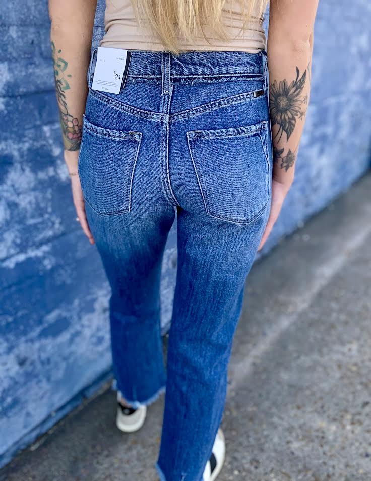 Angelina High Rise Slim Straight Leg Jeans