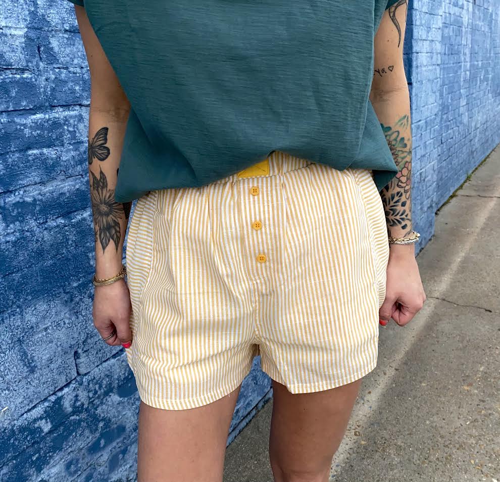Day to Day Boxer Shorts - Yellow Stripe