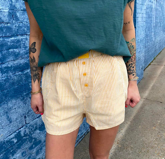 Day to Day Boxer Shorts - Yellow Stripe