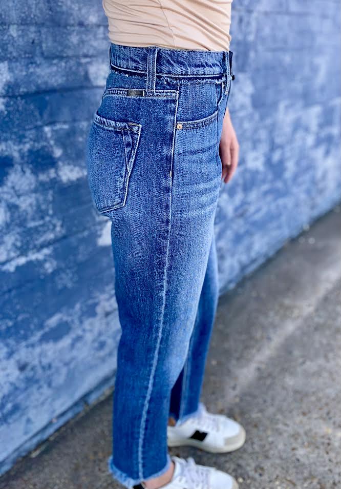 Angelina High Rise Slim Straight Leg Jeans