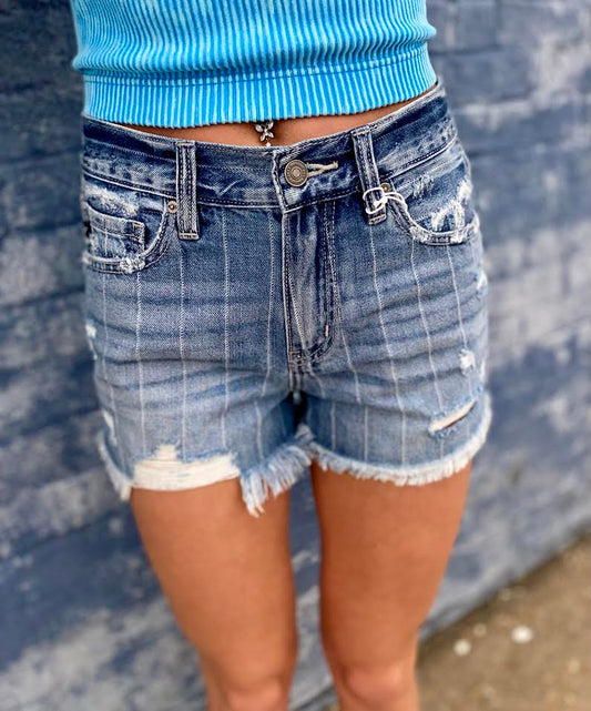 Caspian High Rise Stripe Shorts