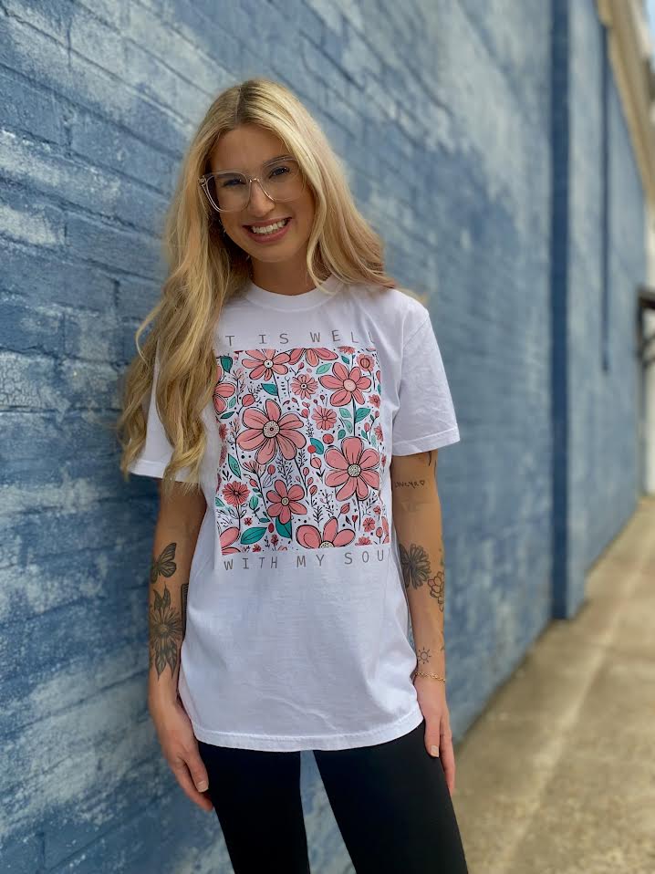 It Is Well Floral Graphic Tee