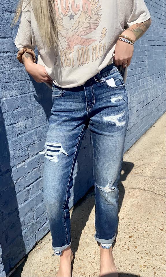 Stacy Mid Rise Boyfriend Jeans