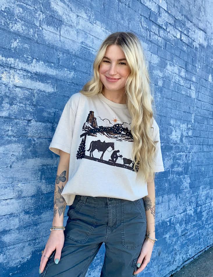 Praying Cowboy Christmas Tee