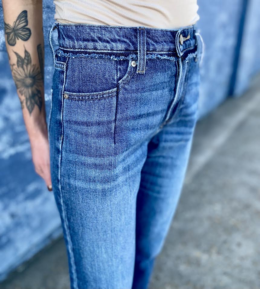 Angelina High Rise Slim Straight Leg Jeans