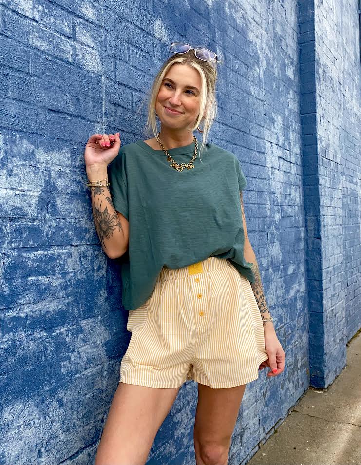 Day to Day Boxer Shorts - Yellow Stripe