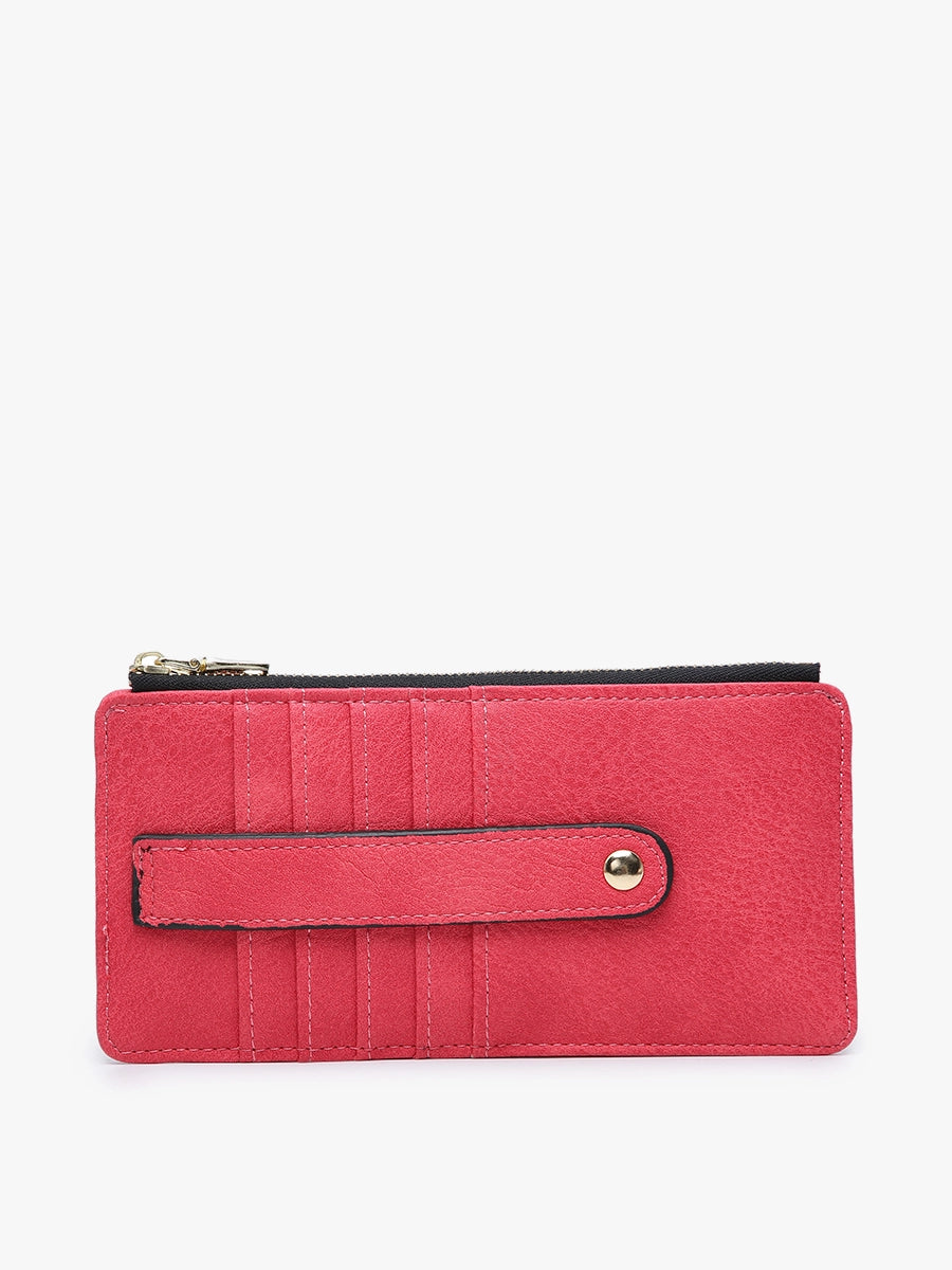 Saige Slim Card Holder - Hot Pink