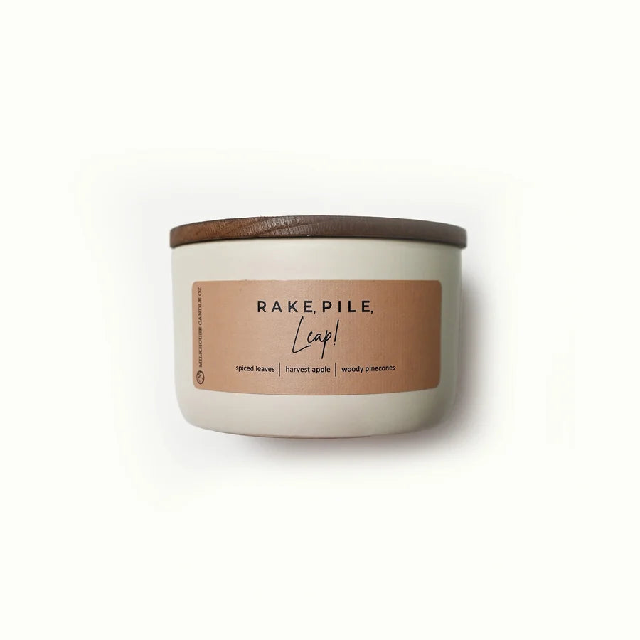 Rake, Pile, Leap! statement Candle