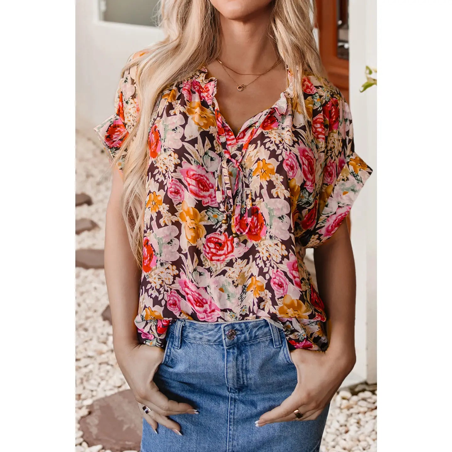 Petal Breeze Shift Top