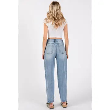 Bella's High Rise Comfort Barrel Jeans