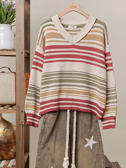 All Eyes on You Striped Sweater