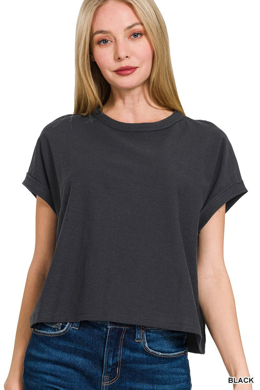 Carefree Days Solid Crop Top - Black