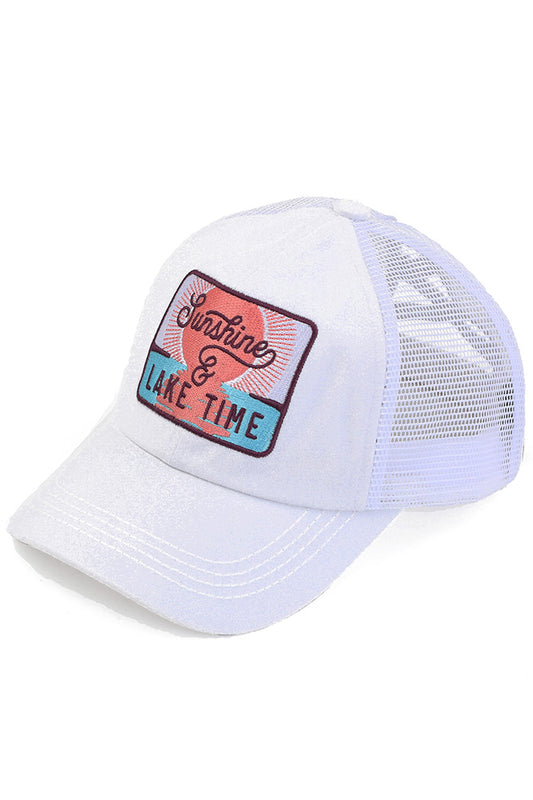 C.C. Sunshine & Lake Time Pony Cap - White