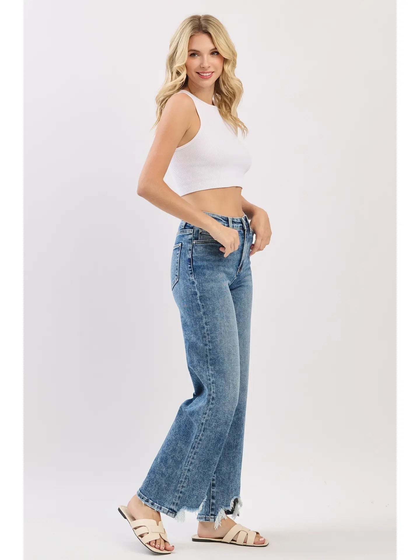 Kate's High Rise Slim Wide Leg Jeans