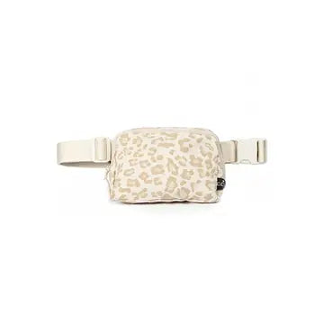 C.C. Leopard Printed Fanny Pack - Tan