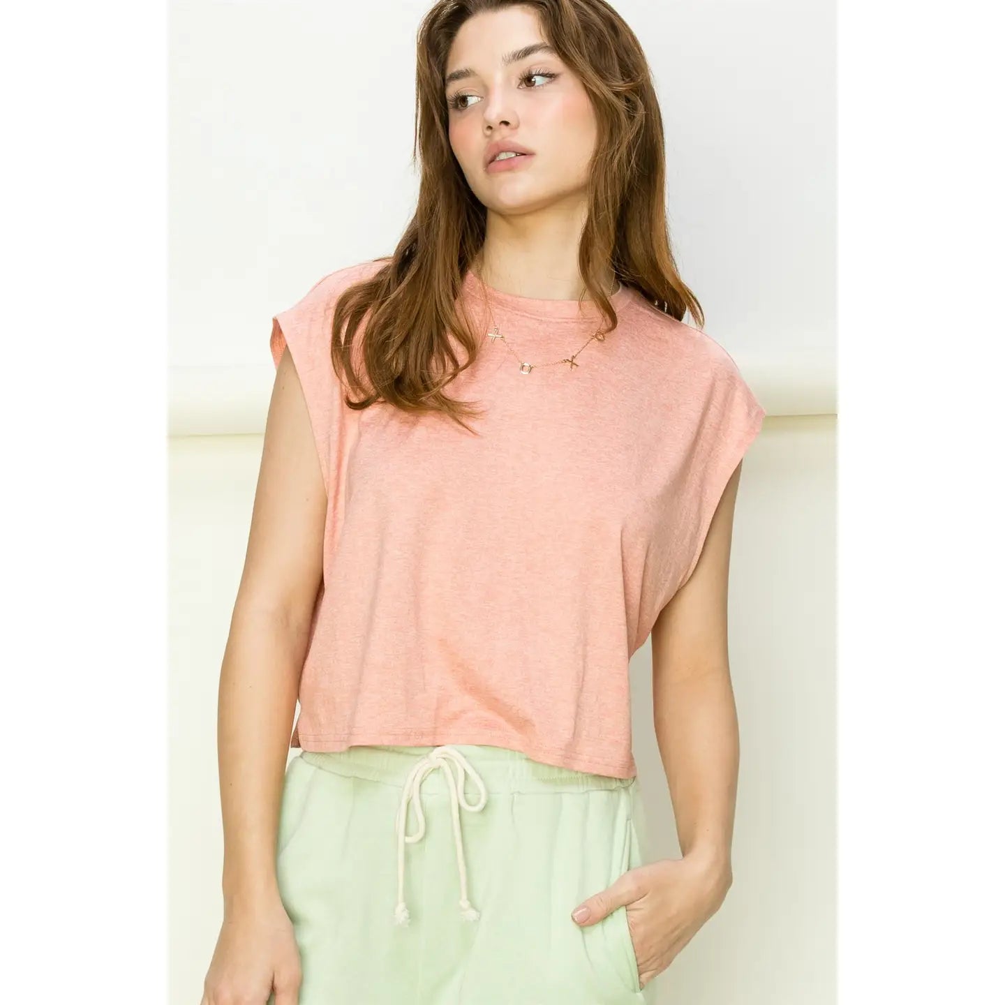 Steppin' Up Crop Top - Teak Rose