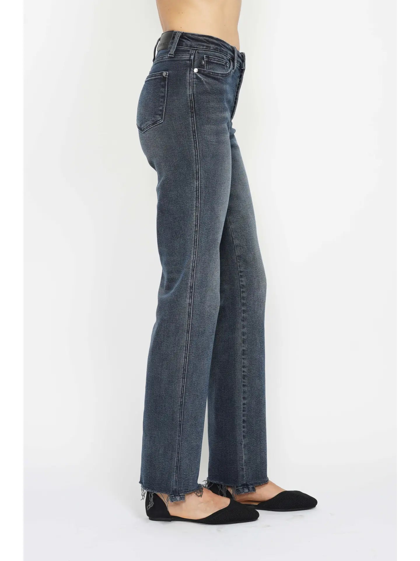Jacie Fly Button Straight Jeans
