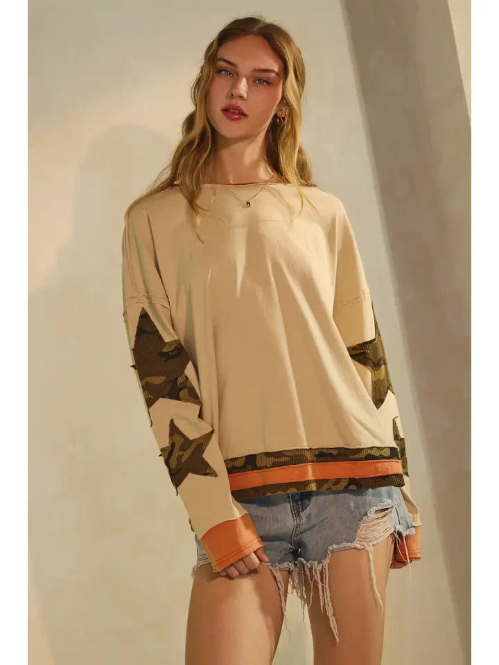 Stars Aligned Color-Blocked Oversized Top