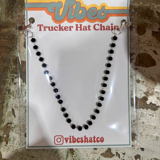 Trucker Hat Chain - Black Beaded Chain