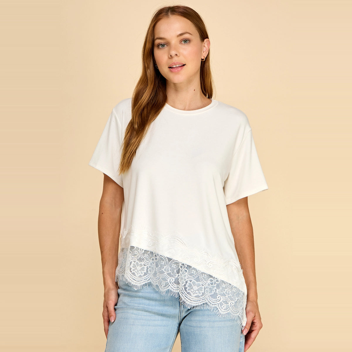Izzy's White Lace trim top