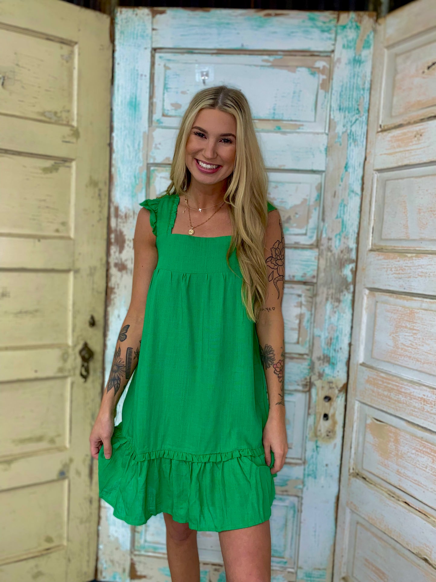 Worthy Moment Dress w/ Pockets - Green