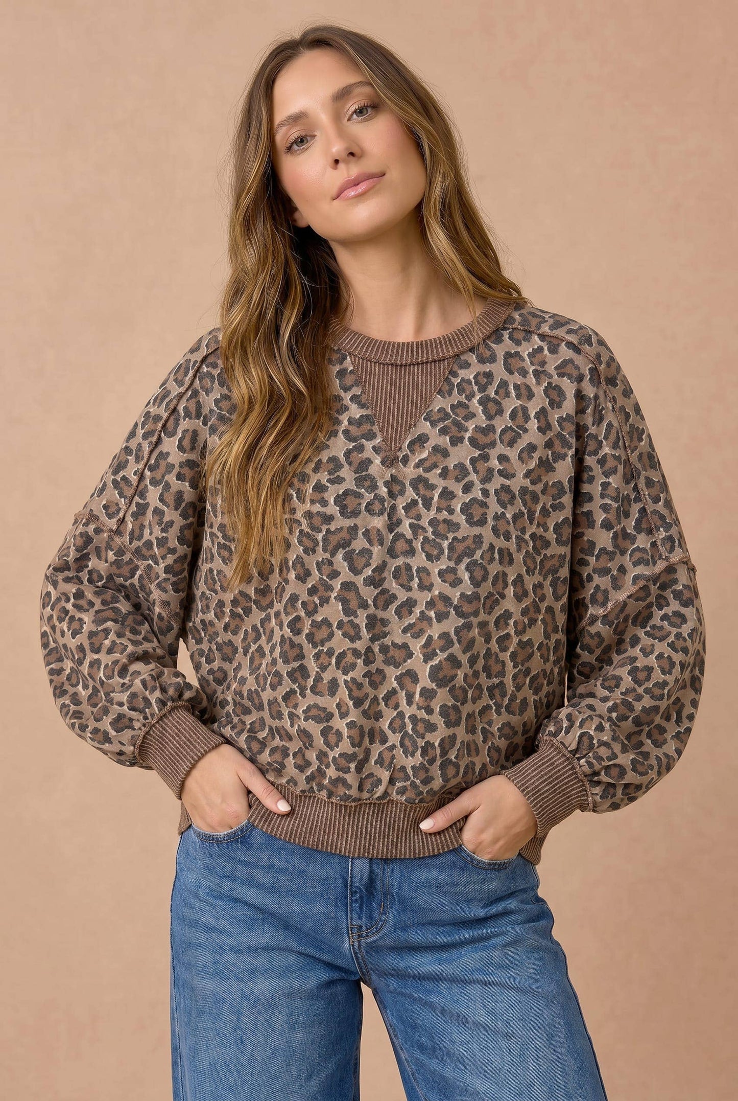 Melanie Leopard Hem Top