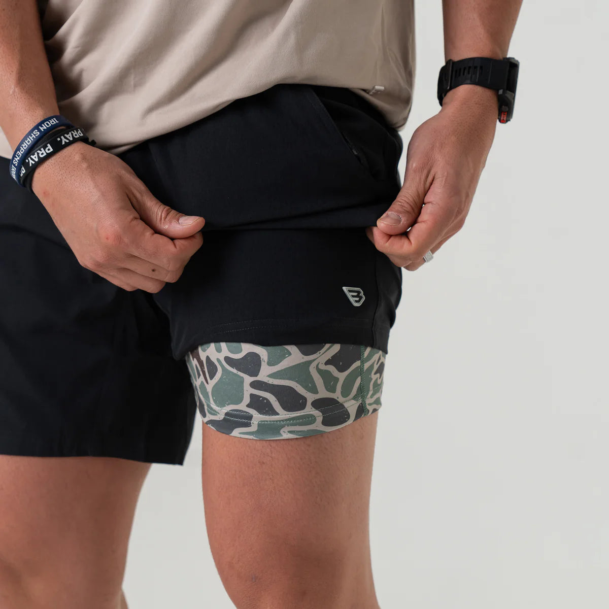 Athletic Shorts - Heather Black - Retro Duck Camo Liner