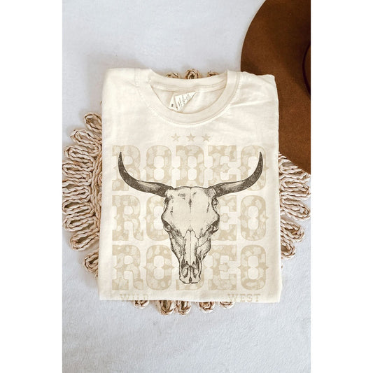 Rodeo Cow Skull Graphic Tee