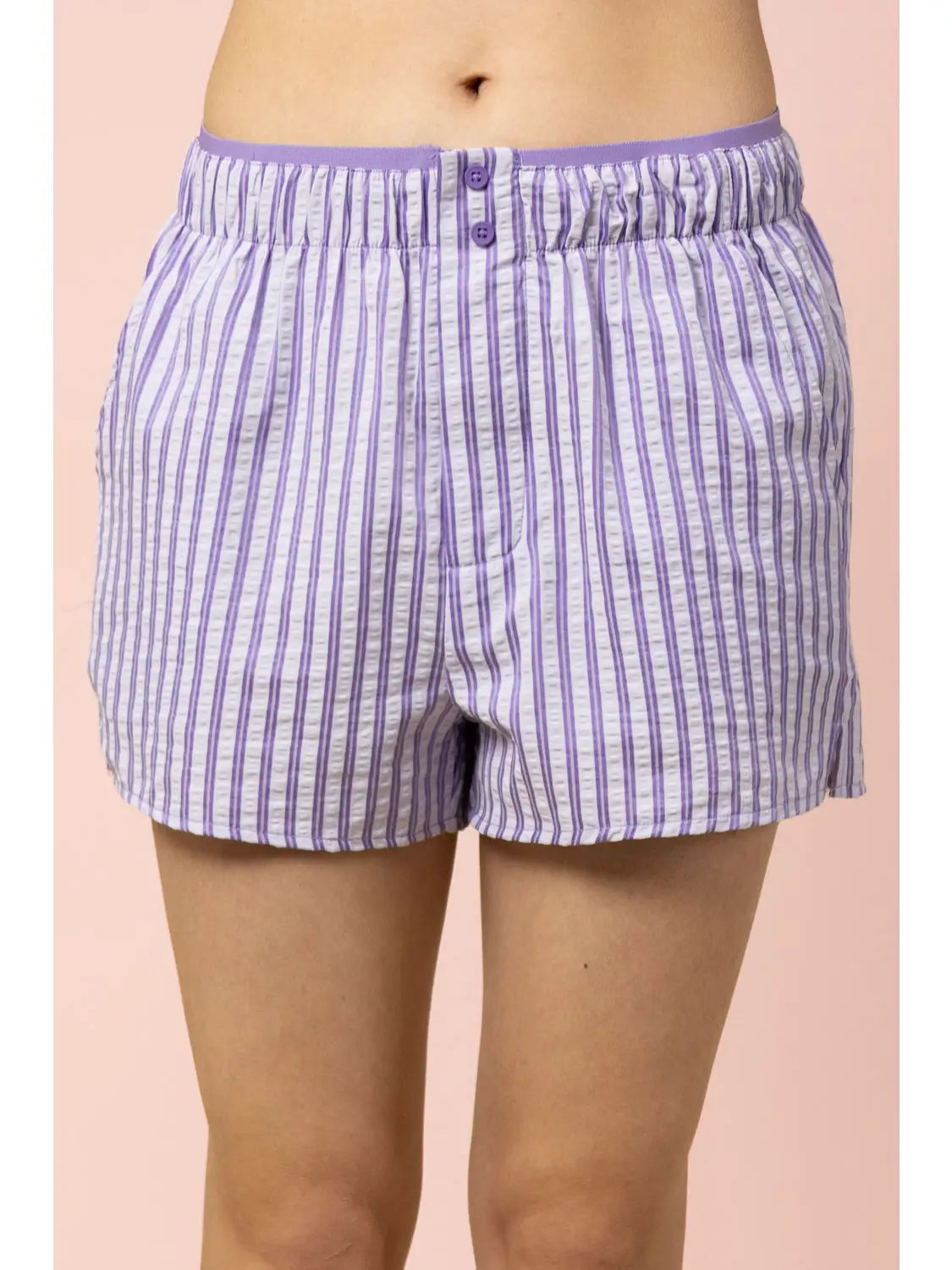 Walking to You Boxer Shorts - Purple Stripe