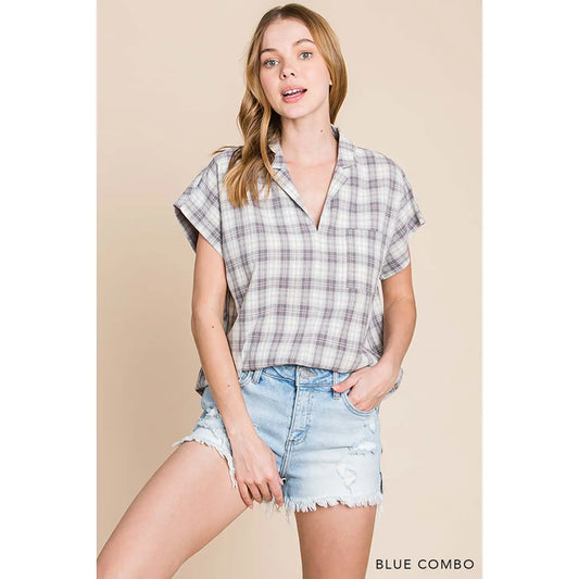 Leave It To Me Plaid Top