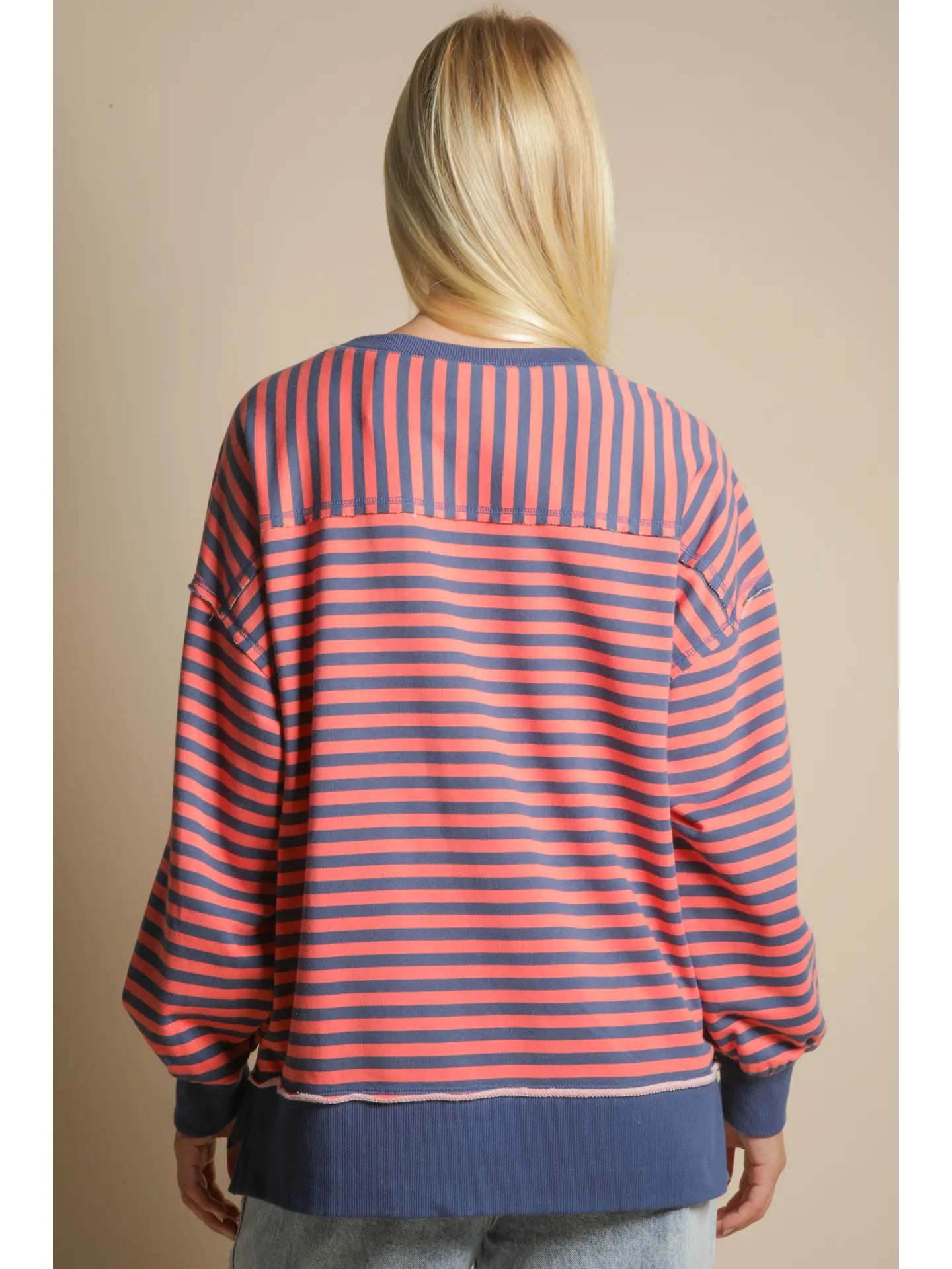 Cozy Coral Striped Top