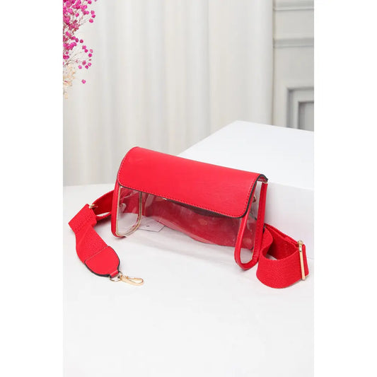 Solid Trim Clear Stadium Crossbody Bag