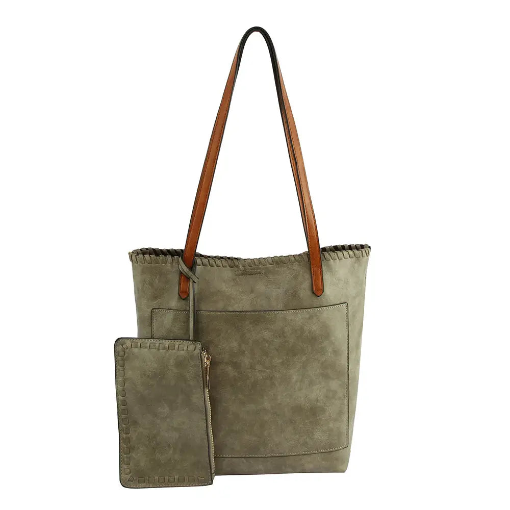 2 in 1 Fashion Leather Tote Hobo Bag