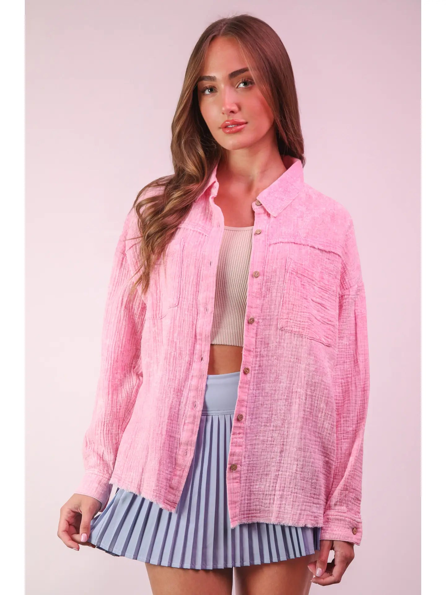 Margot Mineral Button Up Top
