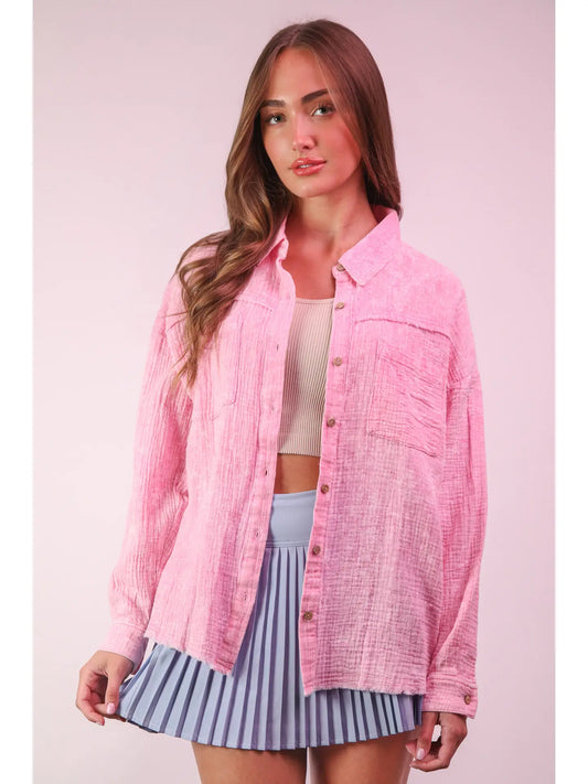 Margot Mineral Button Up Top