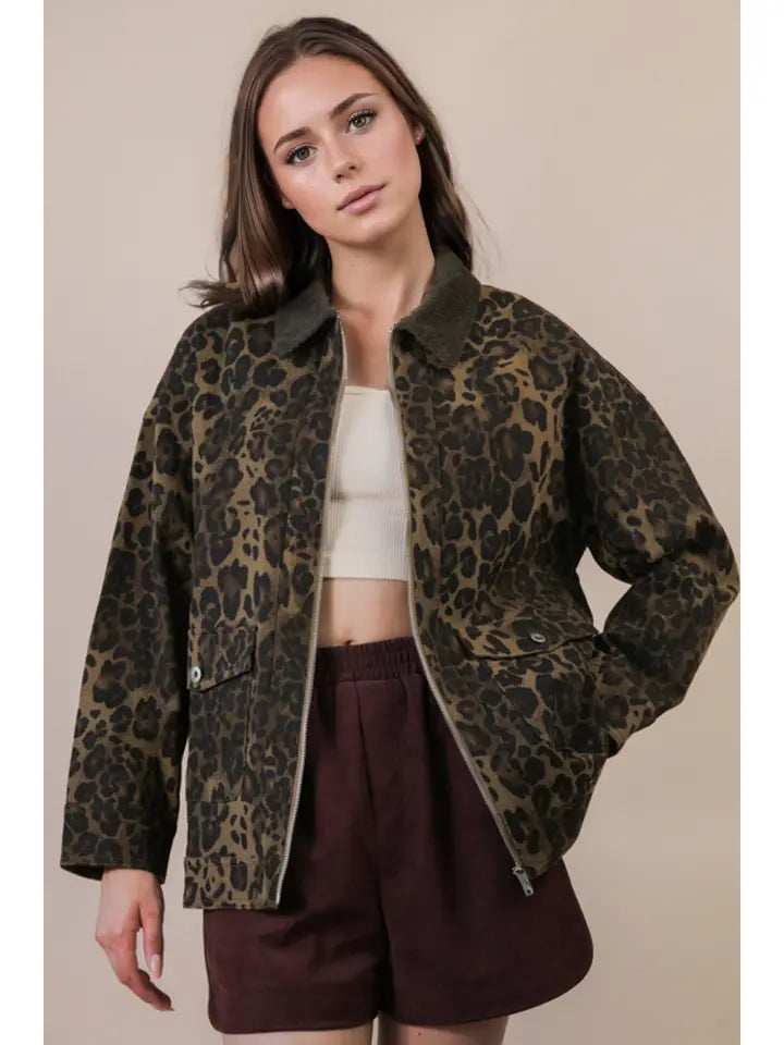 On The Prowl Leopard Twill Jacket