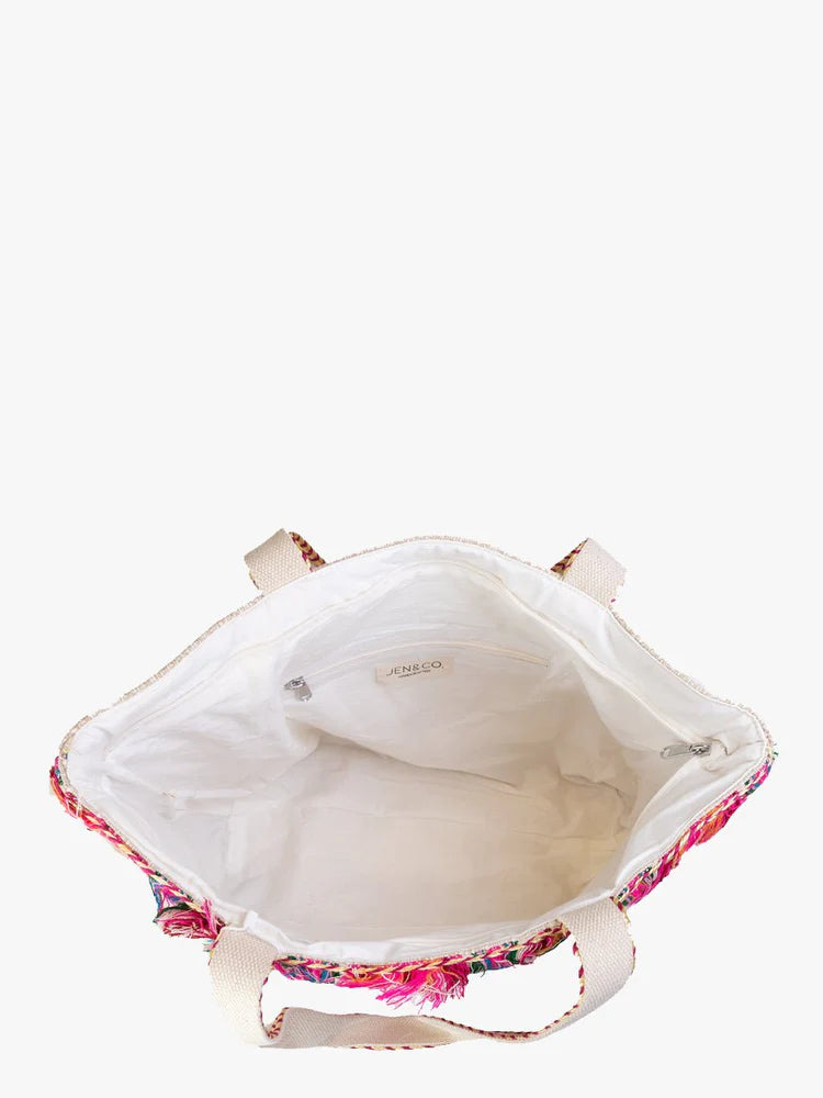 Wrenley Cotton Tote - Fuchsia