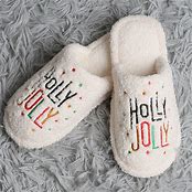 Holly Jolly Embroidered Slipper