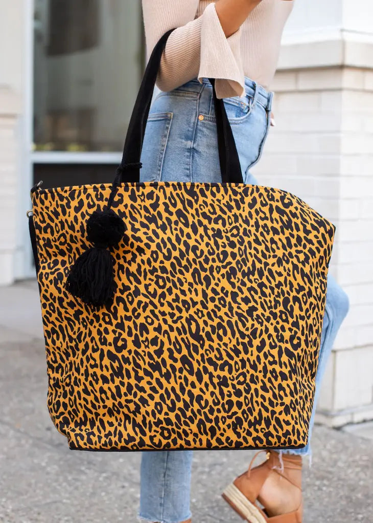 Large Leopard Tote