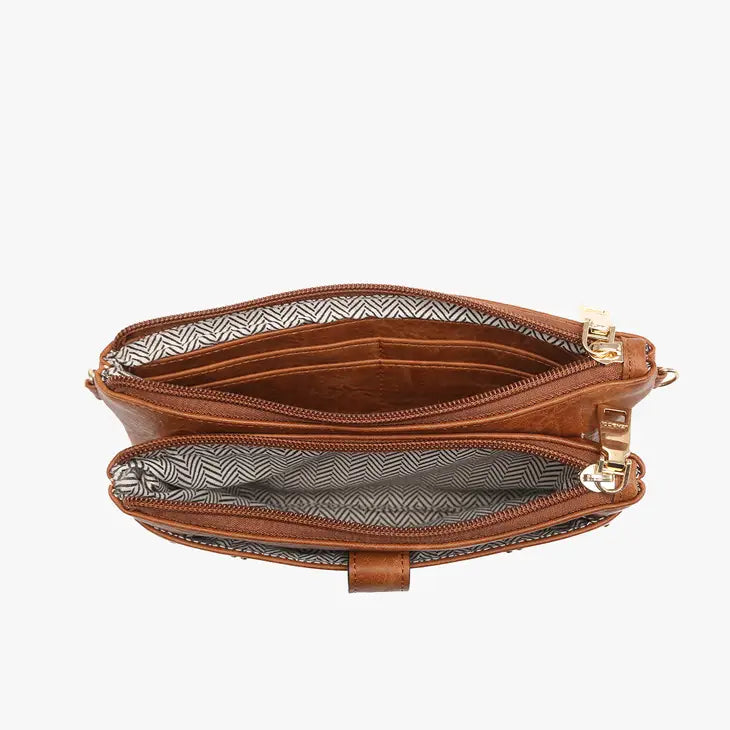 Ayra Studded Front Wallet - Beige