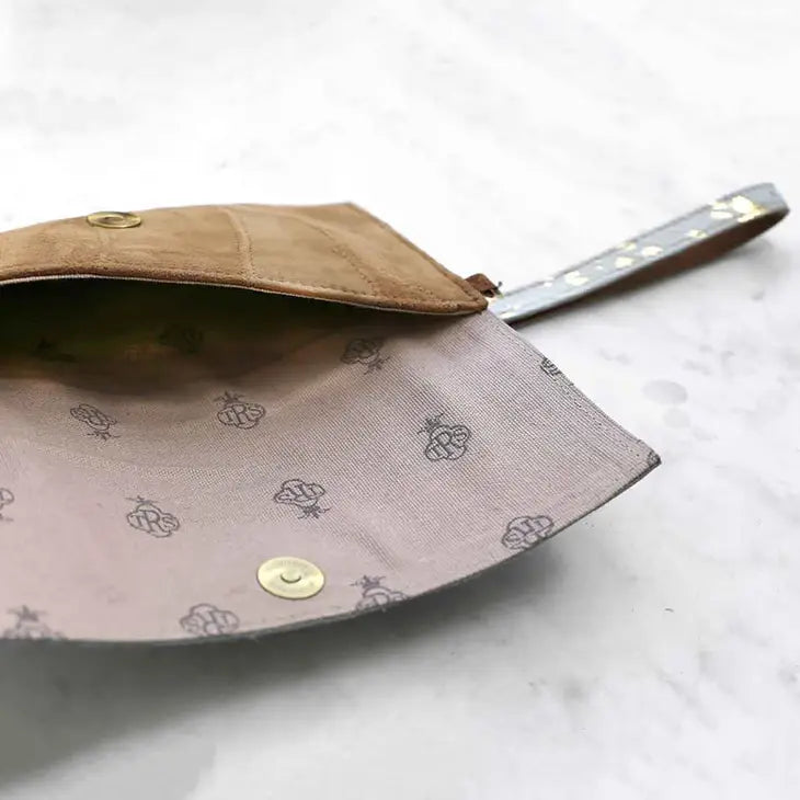 Alana Speckled Metallic Hide Wristlet