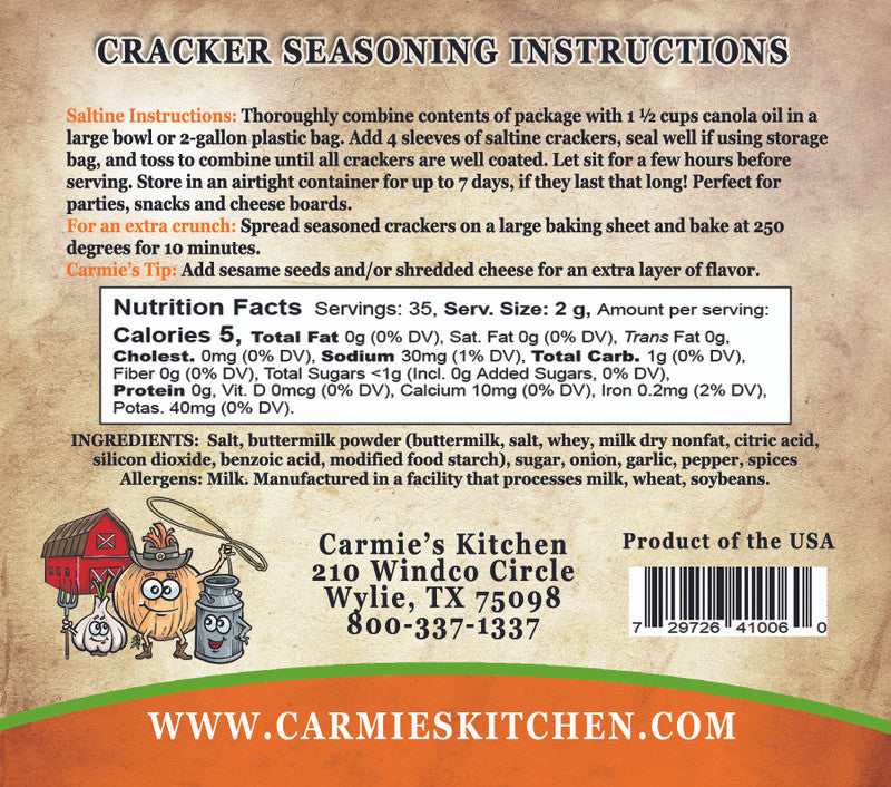 Buttermilk Ranch Cracker Seasoning Mix