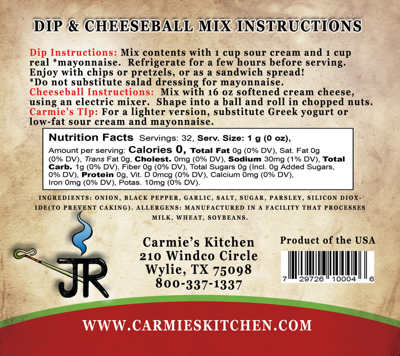 JRs Ranch Dip & Cheeseball Mix