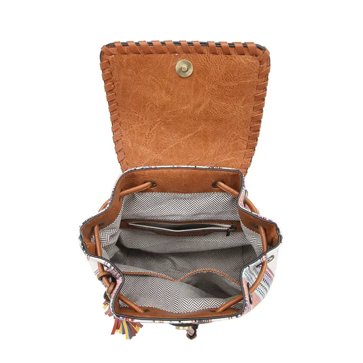 Kourtney Two-Toned Backpack - Natural