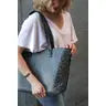 Black Cheetah Perforated Leather Handbag