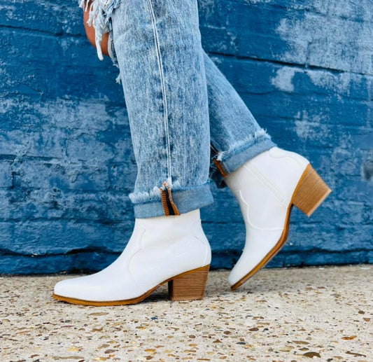 Concert Night White Booties