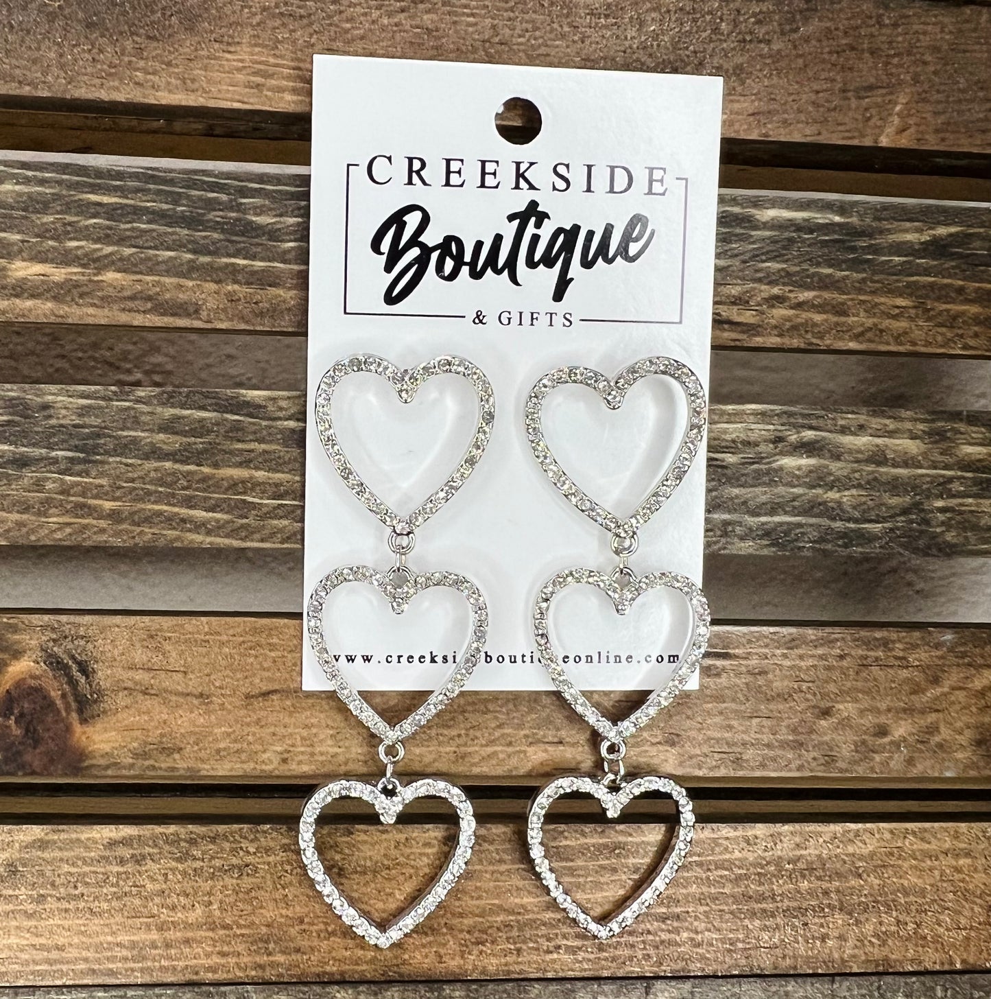 Triple Heart Earrings